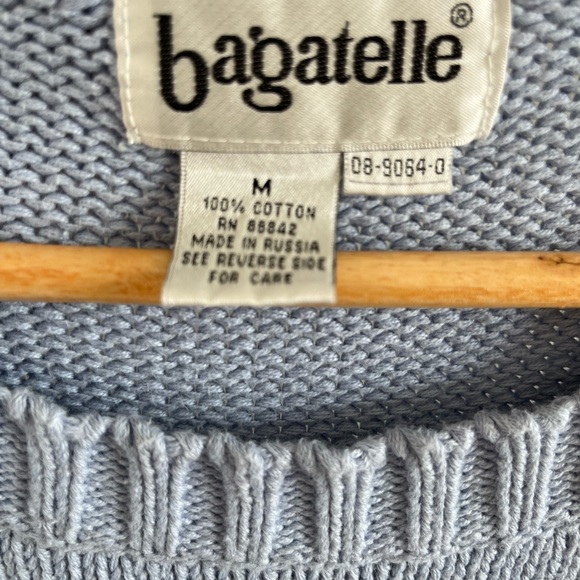 Bagatelle || Light Periwinkle Vintage Knit Top - Picture 4 of 5